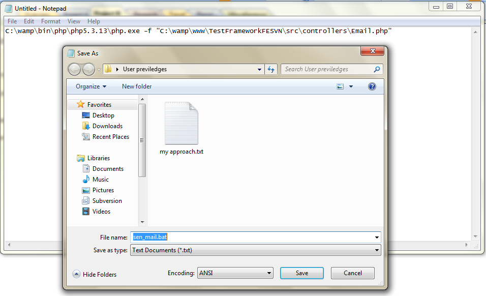 Write a batch file in windows 7